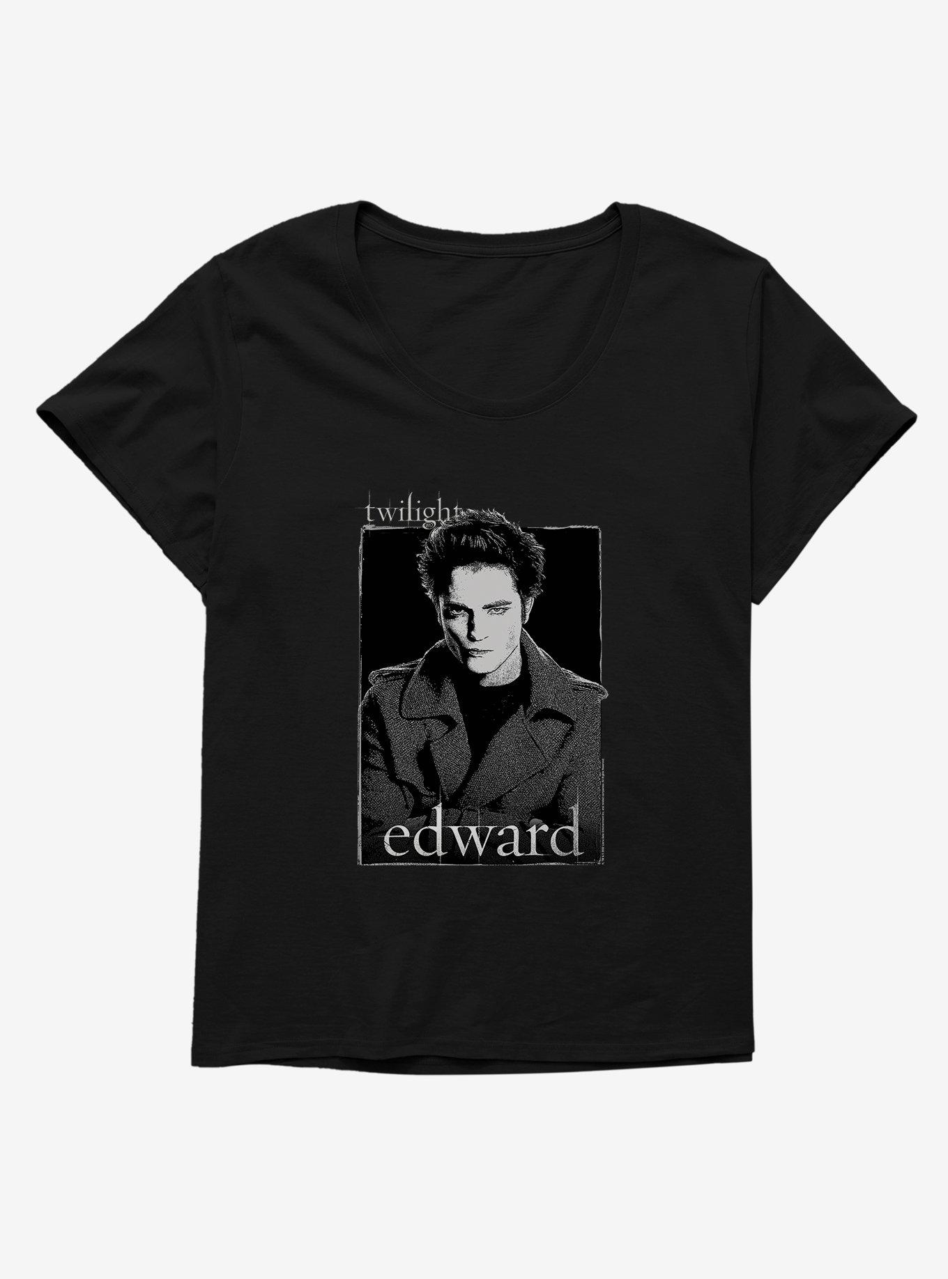 Twilight Edward Illustration Womens T-Shirt Plus Size, BLACK, hi-res