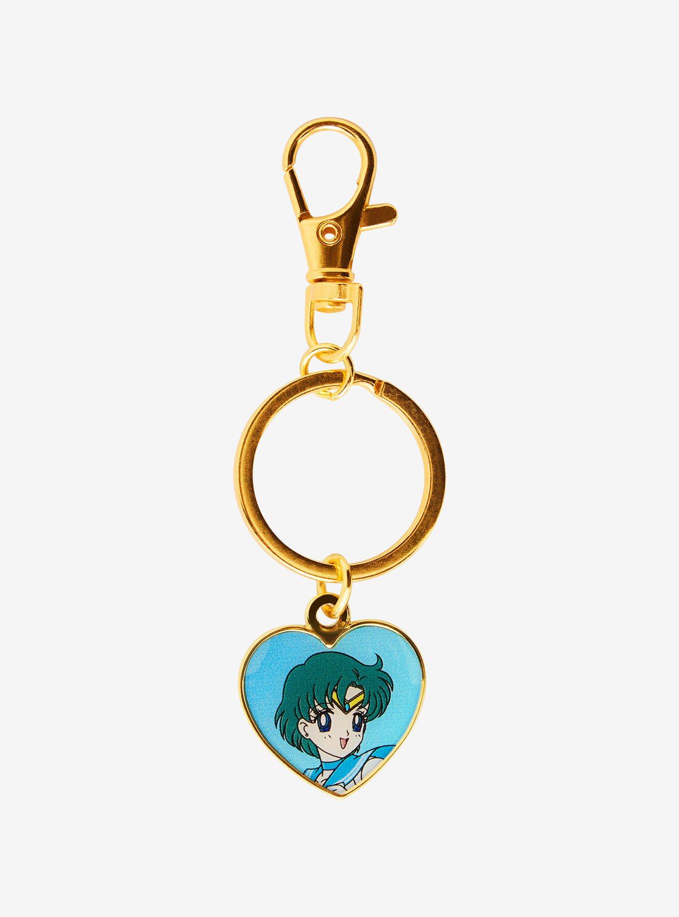 Sailor Moon Sailor Mercury Heart Charm Keychain - BoxLunch Exclusive , , hi-res