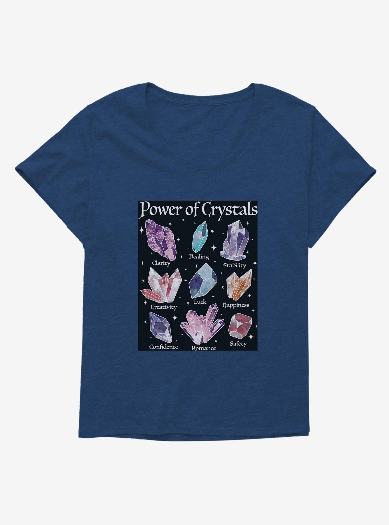 Power Of Crystals Chart Girls T-Shirt Plus Size, NAVY  ATHLETIC HEATHER, hi-res
