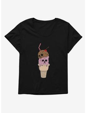 Skull Ice Cream Cone Girls T-Shirt Plus Size, , hi-res