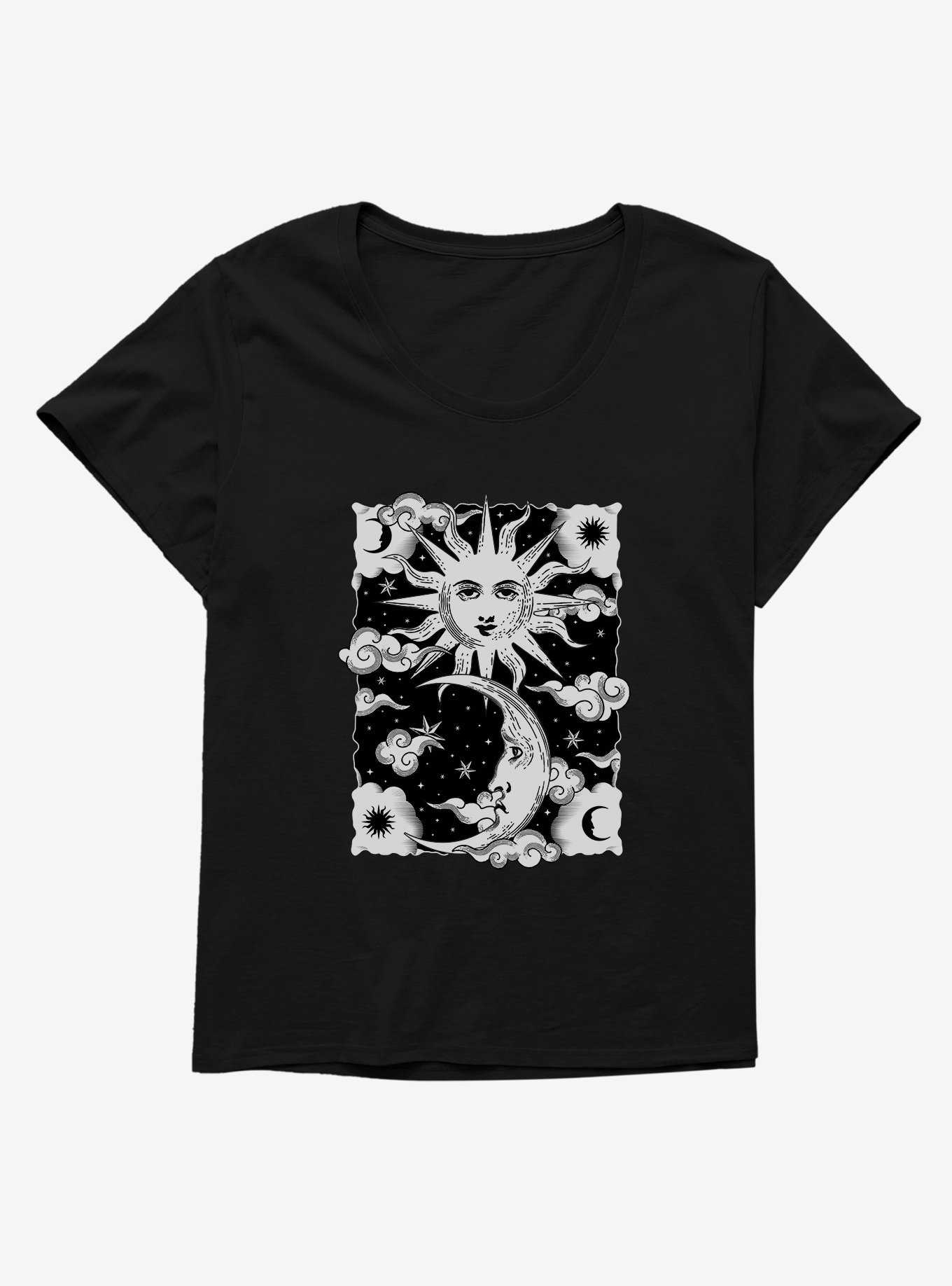 Sun And Moon Celestial Art Girls T-Shirt Plus Size, , hi-res