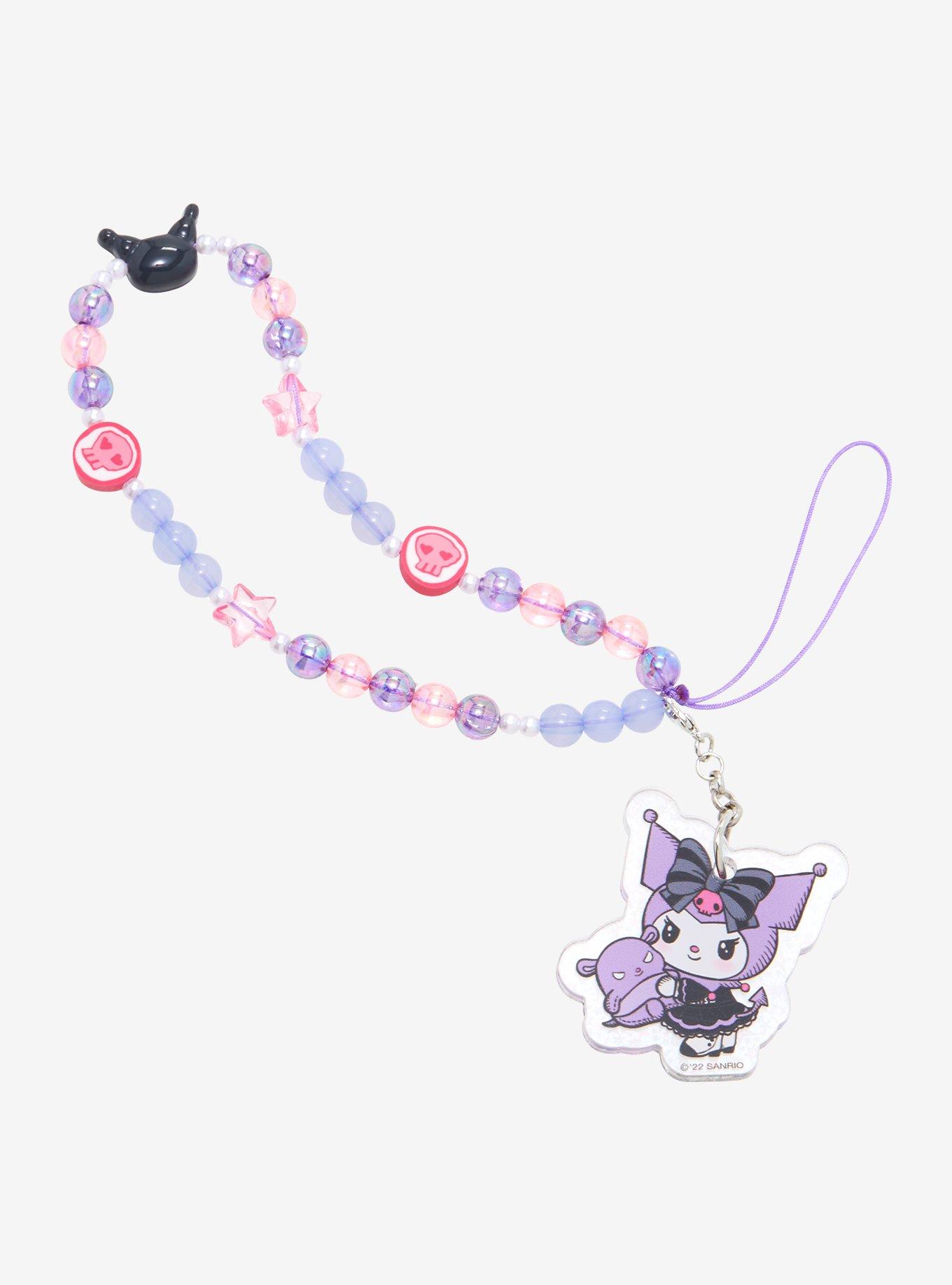 Kuromi & Baku Beaded Phone Charm, , hi-res