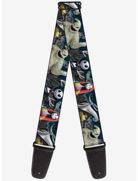 The Nightmare Before Christmas 4 Character Group Cemetery Scene Guitar Strap, , hi-res