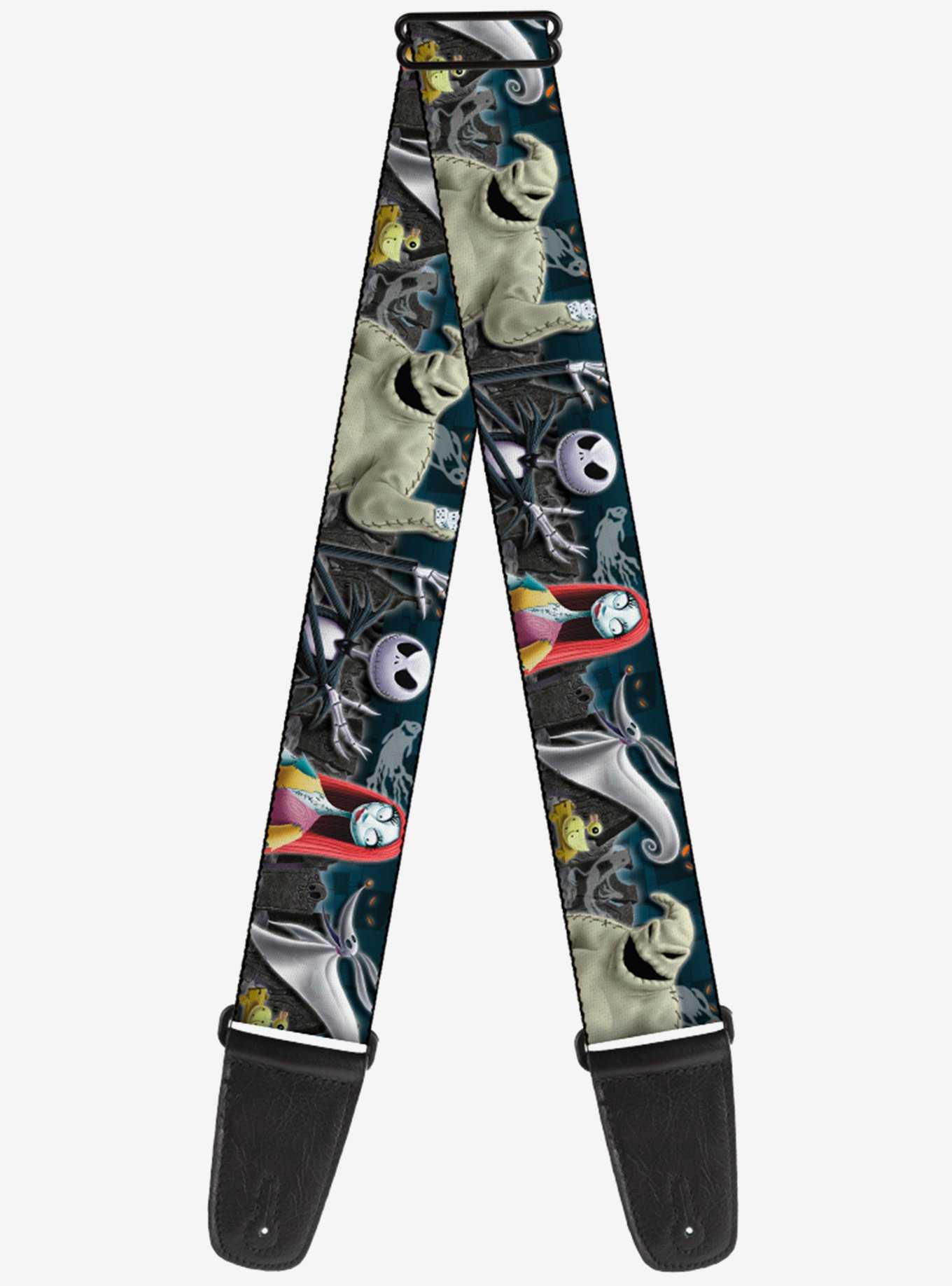 The Nightmare Before Christmas 4 Character Group Cemetery Scene Guitar Strap, , hi-res