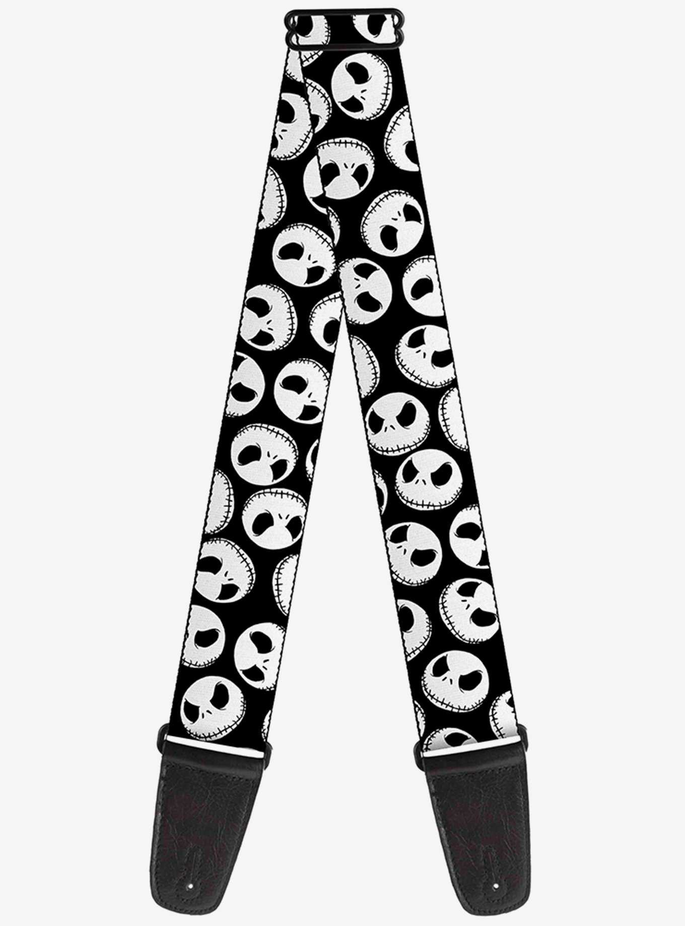 The Nightmare Before Christmas Jack Expressions Scattered Black Guitar Strap, , hi-res