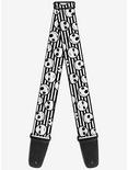 The Nightmare Before Christmas Jack Expressions Stripe White Black Guitar Strap, , hi-res