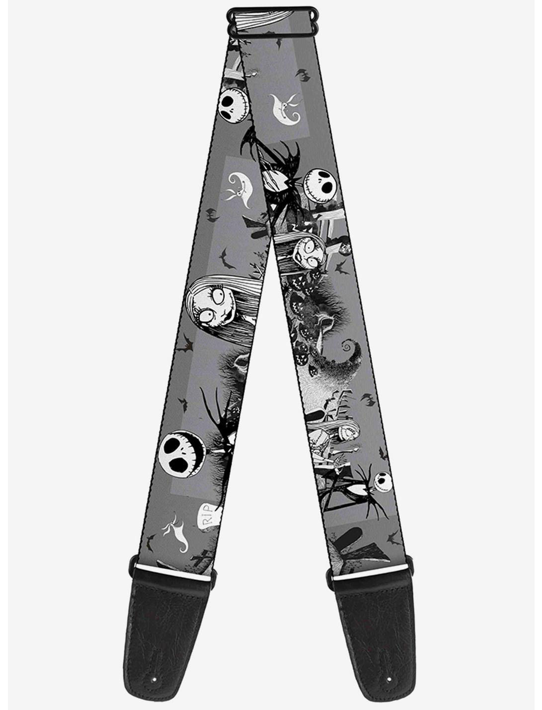 The Nightmare Before Christmas Jack Sally Cemetery Scene Guitar Strap, , hi-res
