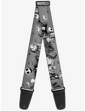 The Nightmare Before Christmas Jack Sally Cemetery Scene Guitar Strap, , hi-res