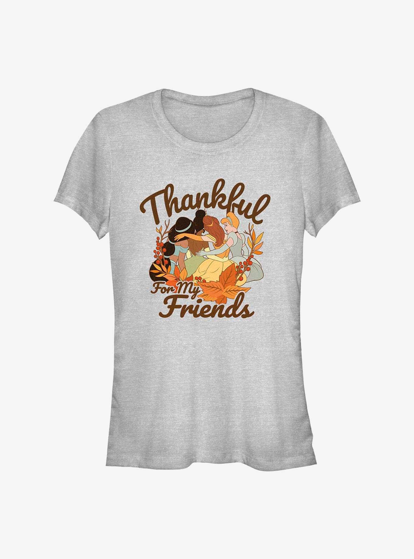 Disney Princesses Thankful For Friends Girls T-Shirt, ATH HTR, hi-res