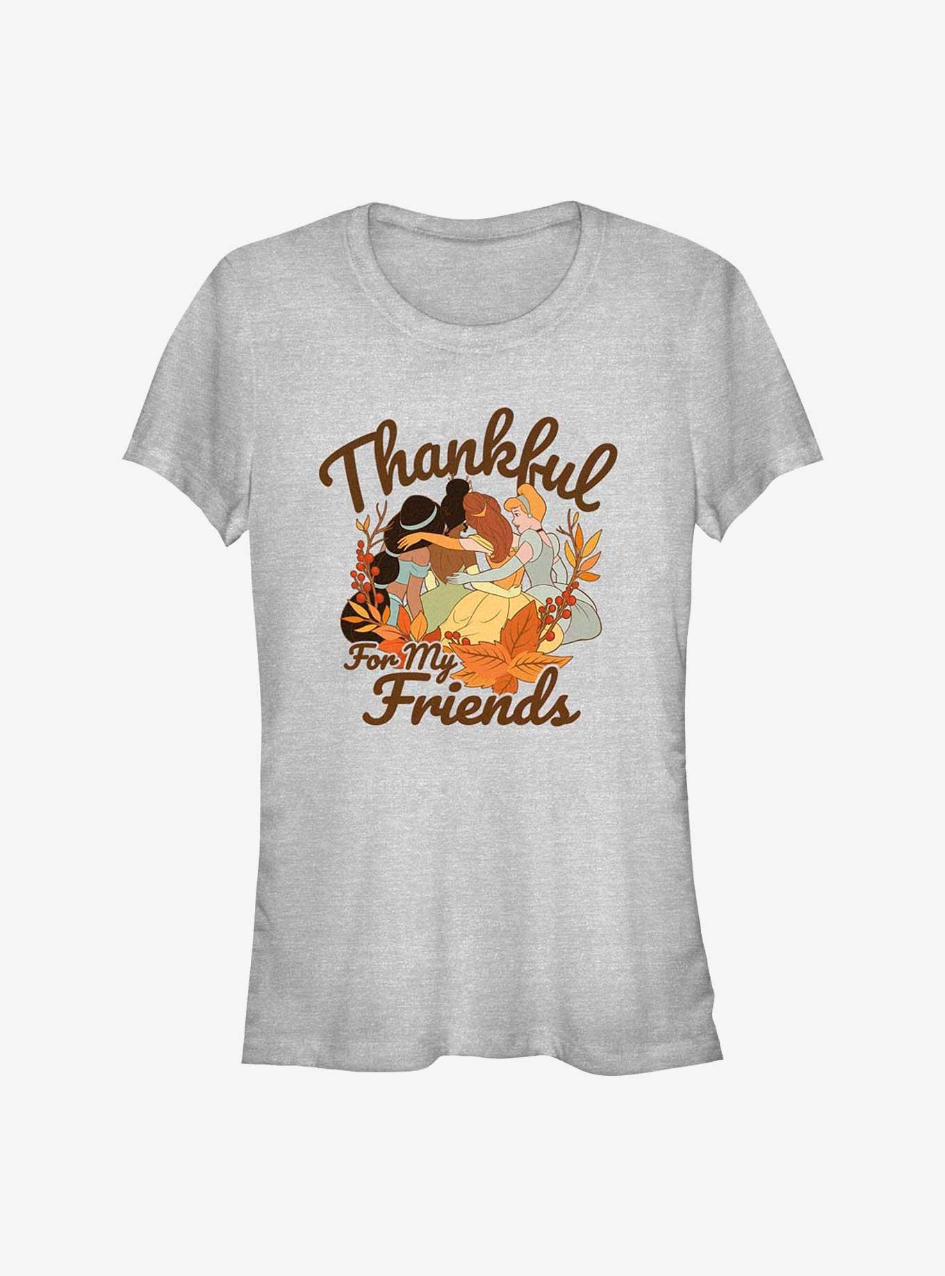 Disney Princesses Thankful For Friends Girls T-Shirt, , hi-res