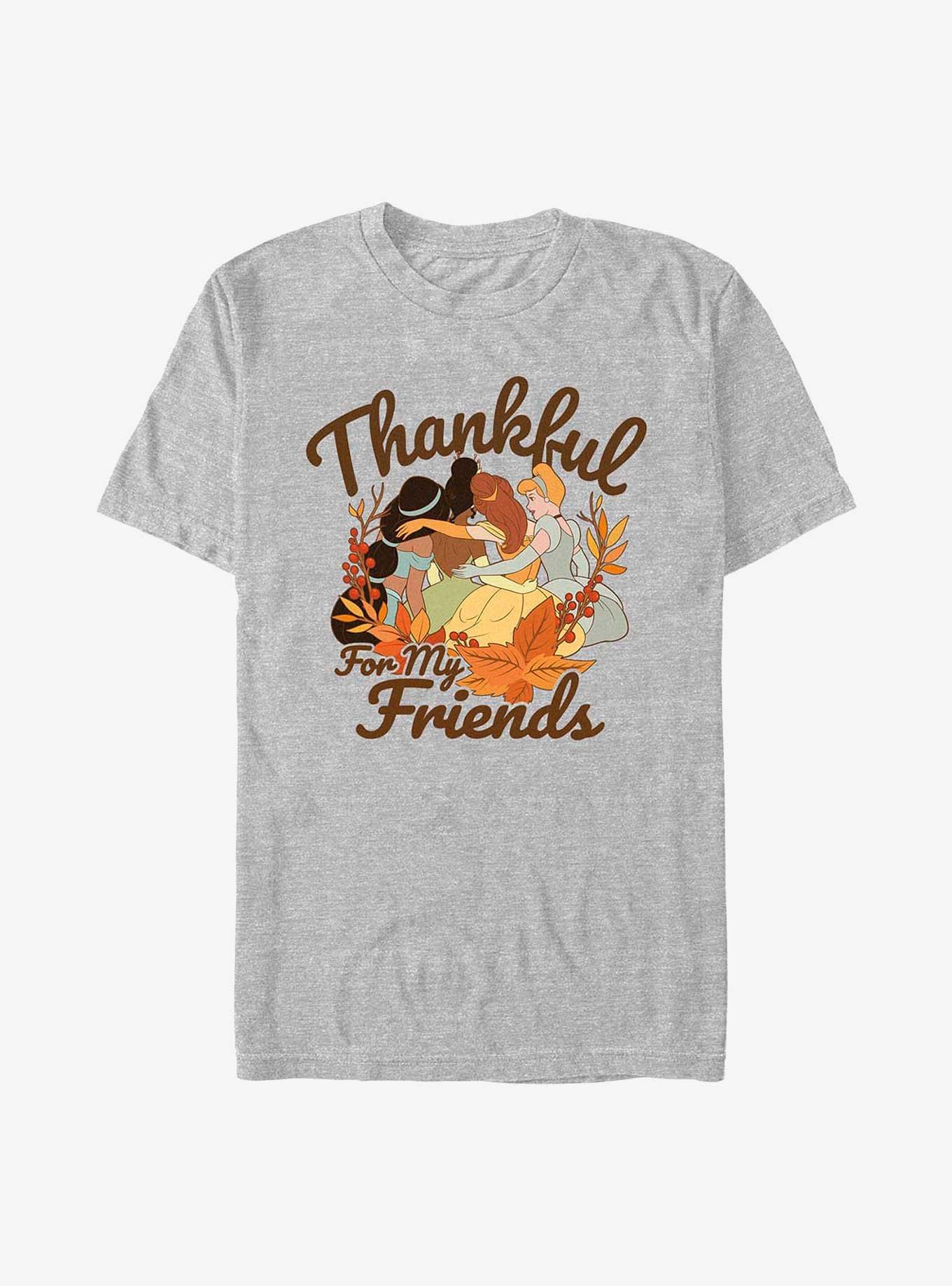 Disney Princesses Thankful For Friends T-Shirt, ATH HTR, hi-res
