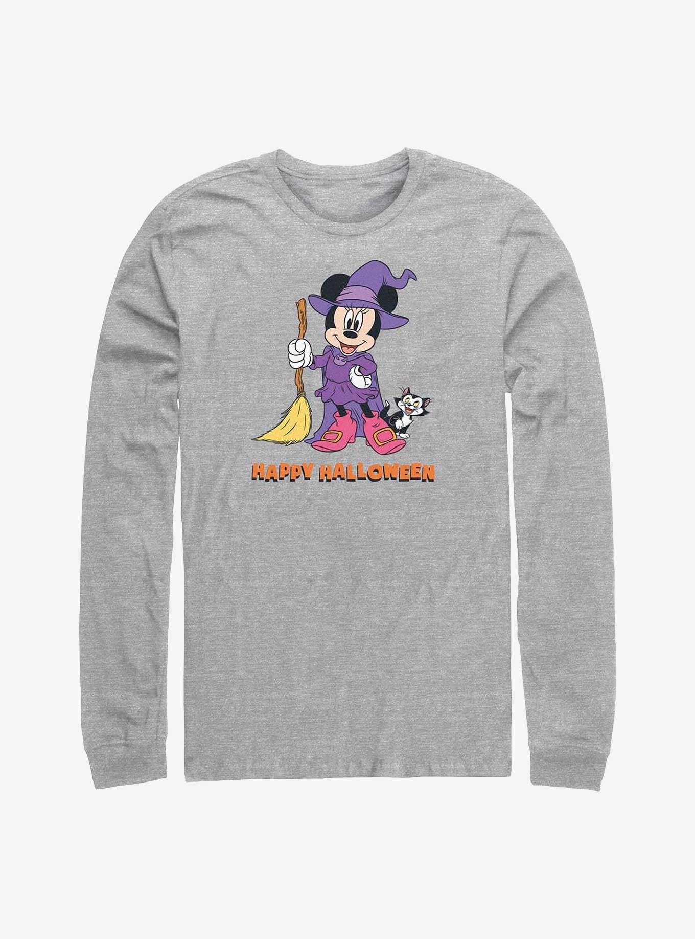 Disney Minnie Mouse Happy Halloween Witch Long-Sleeve T-Shirt, ATH HTR, hi-res