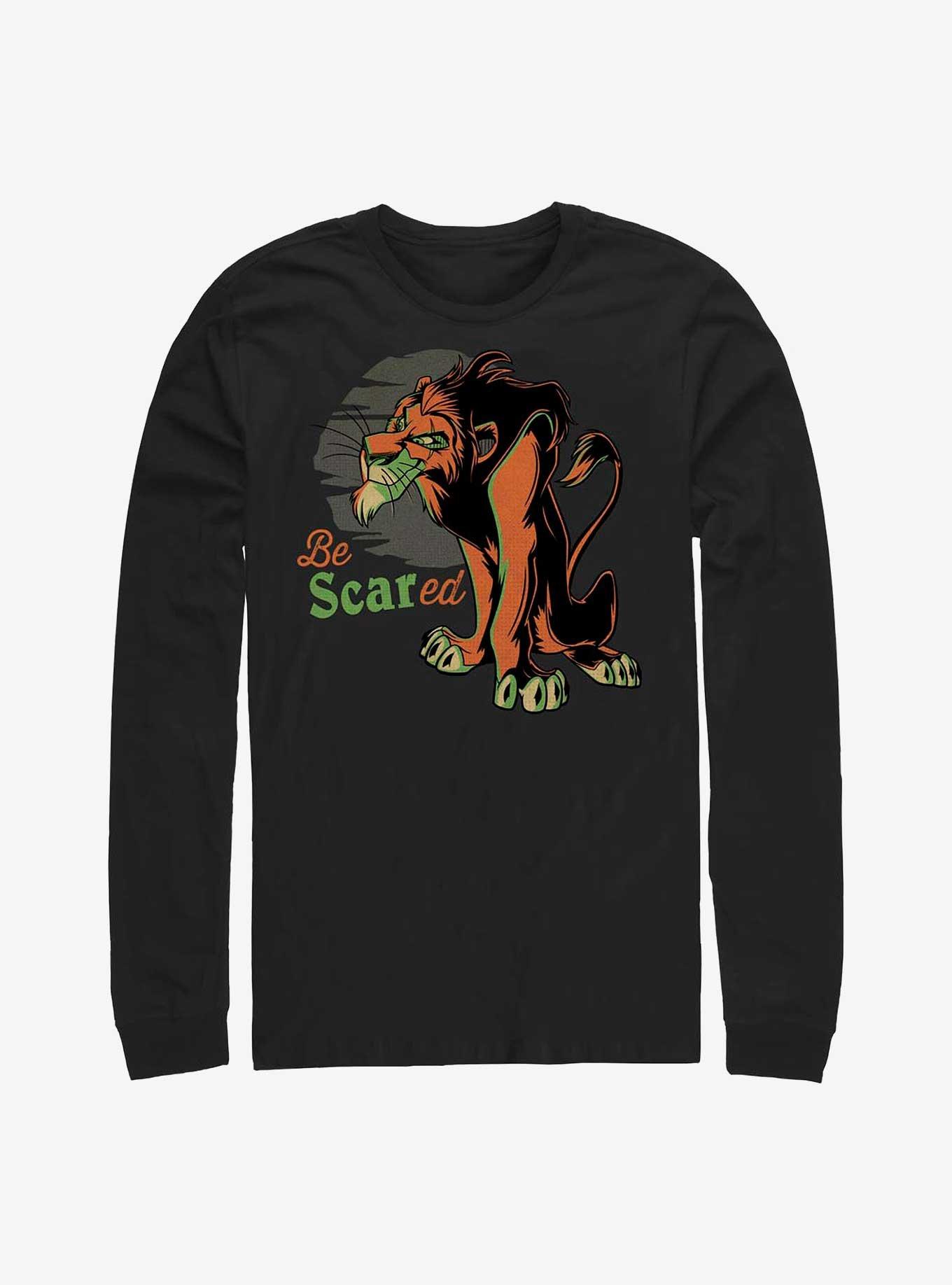 Disney Villains Be Scared Long-Sleeve T-Shirt, BLACK, hi-res