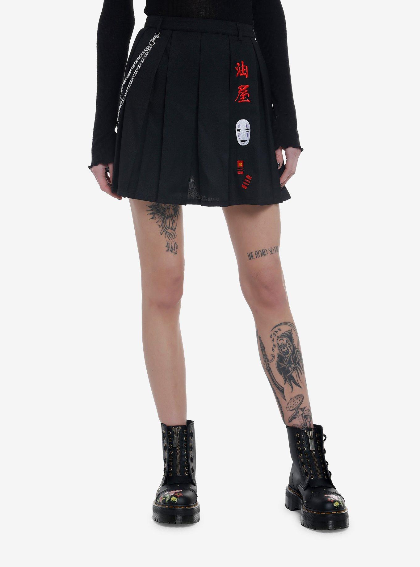 Studio Ghibli Spirited Away No-Face Chain Pleated Skirt, MULTI, hi-res