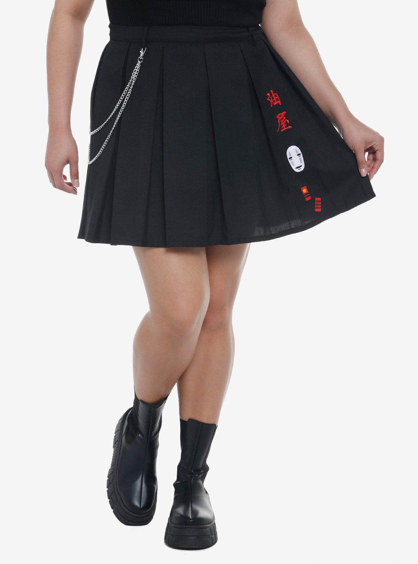 Studio Ghibli Spirited Away No-Face Chain Pleated Skirt Plus Size, MULTI, hi-res