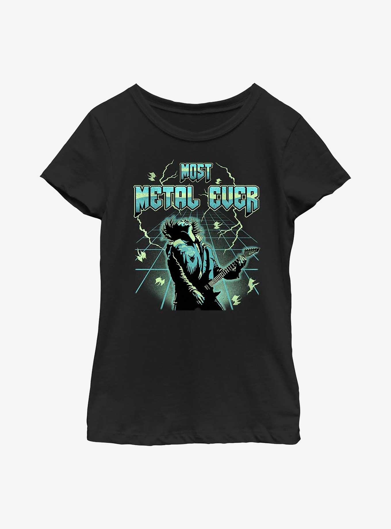 Stranger Things Eddie Munson Most Metal Ever Youth Girls T-Shirt, BLACK, hi-res