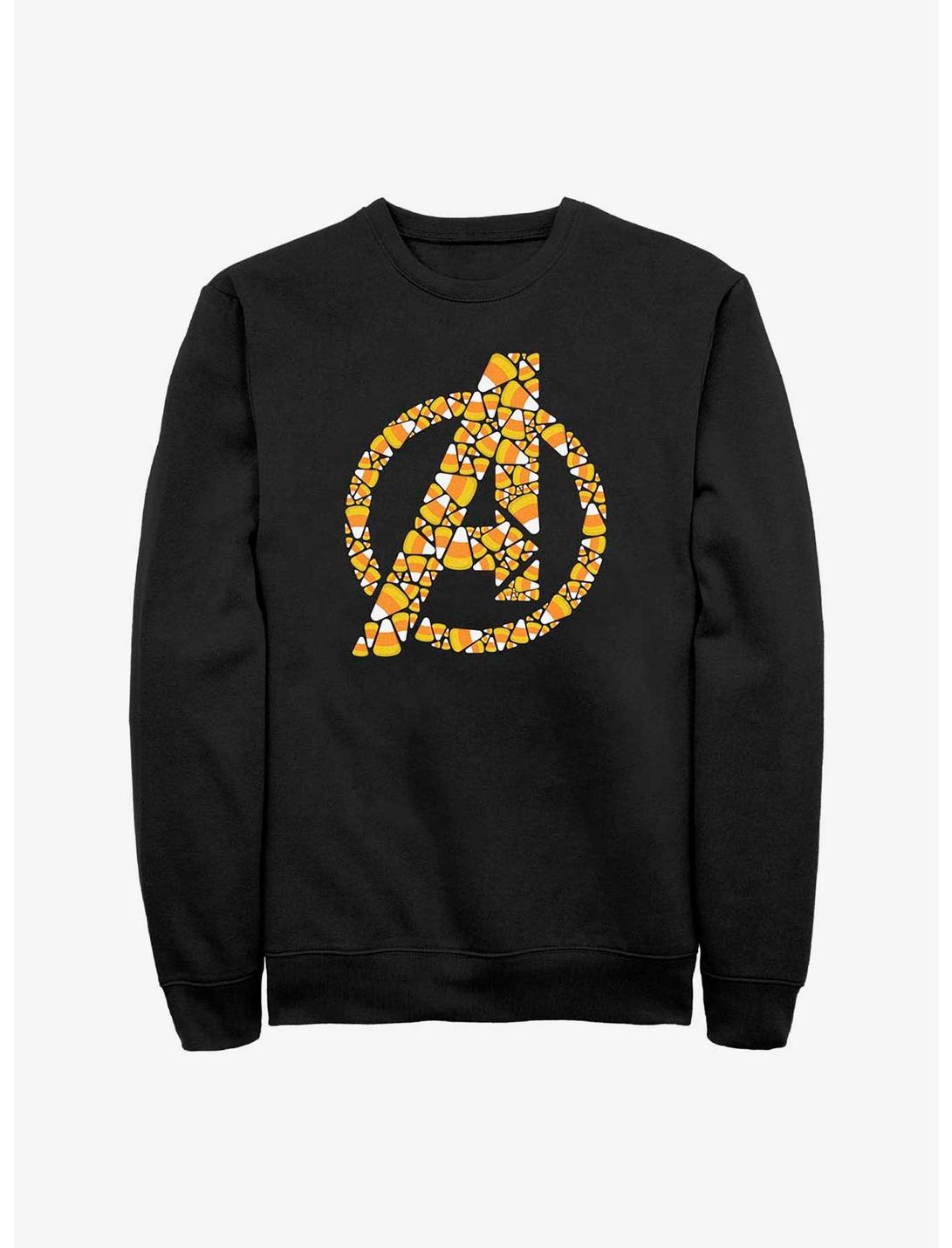 Marvel Avengers Candy Corn Logo Sweatshirt, BLACK, hi-res