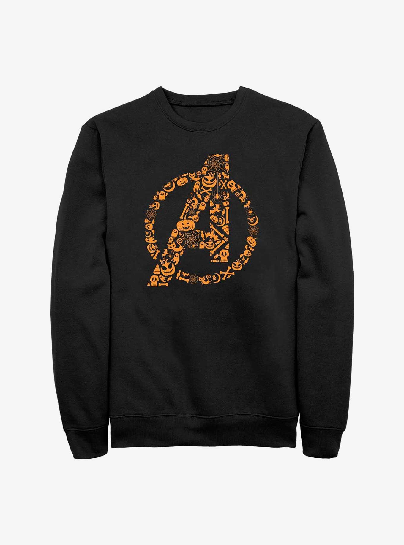 Marvel Avengers Spooky Logo Sweatshirt, BLACK, hi-res