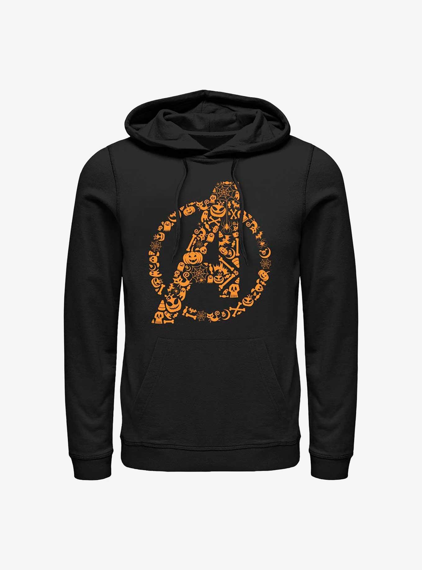 Marvel Avengers Spooky Logo Hoodie, BLACK, hi-res