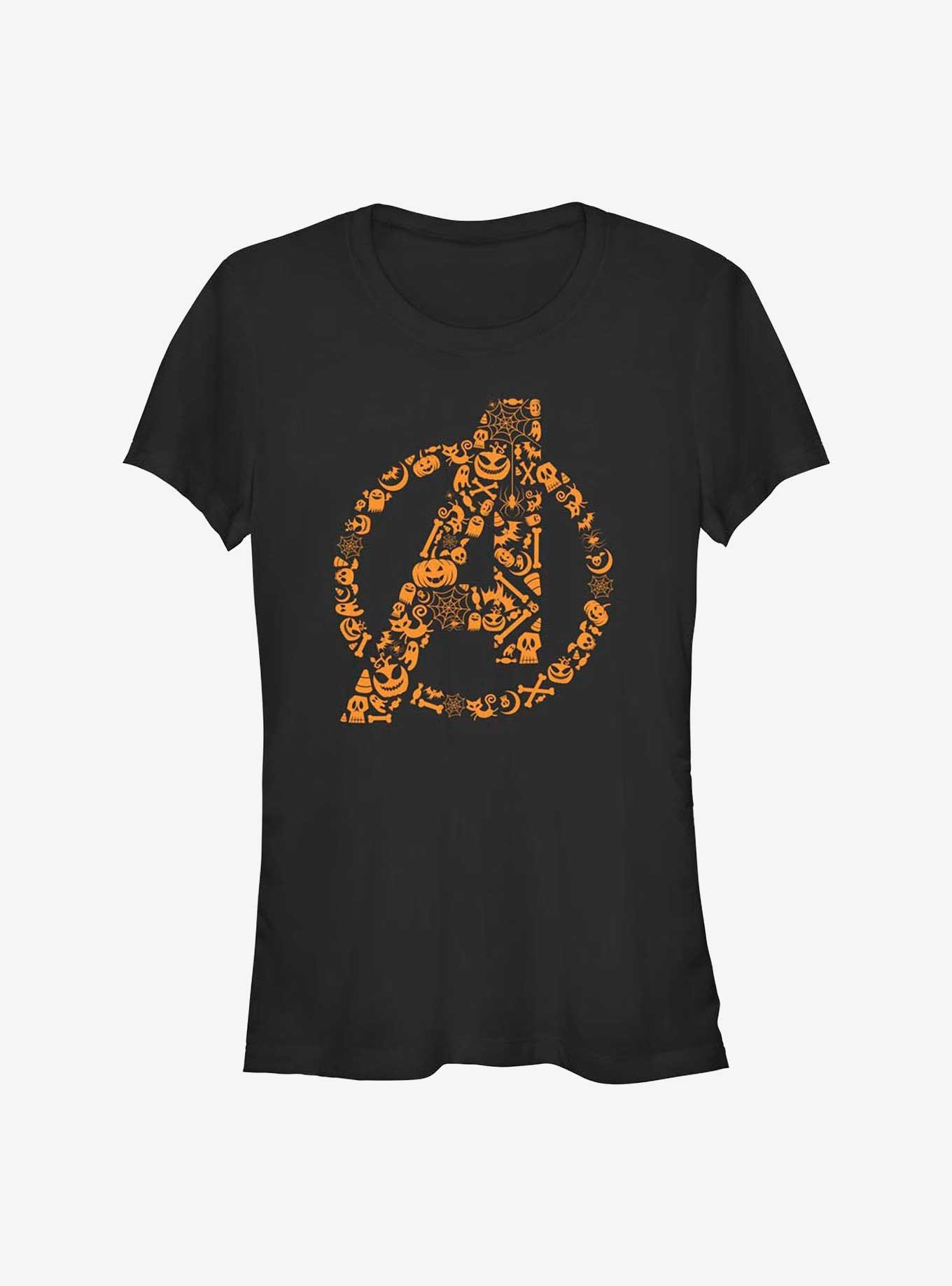 Marvel Avengers Spooky Logo Girls T-Shirt, BLACK, hi-res