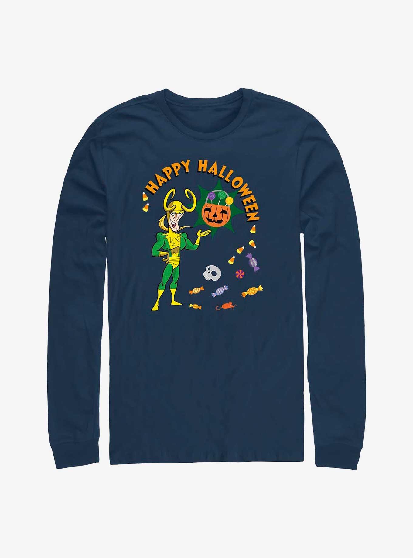 Marvel Loki Happy Halloween Long-Sleeve T-Shirt, NAVY, hi-res