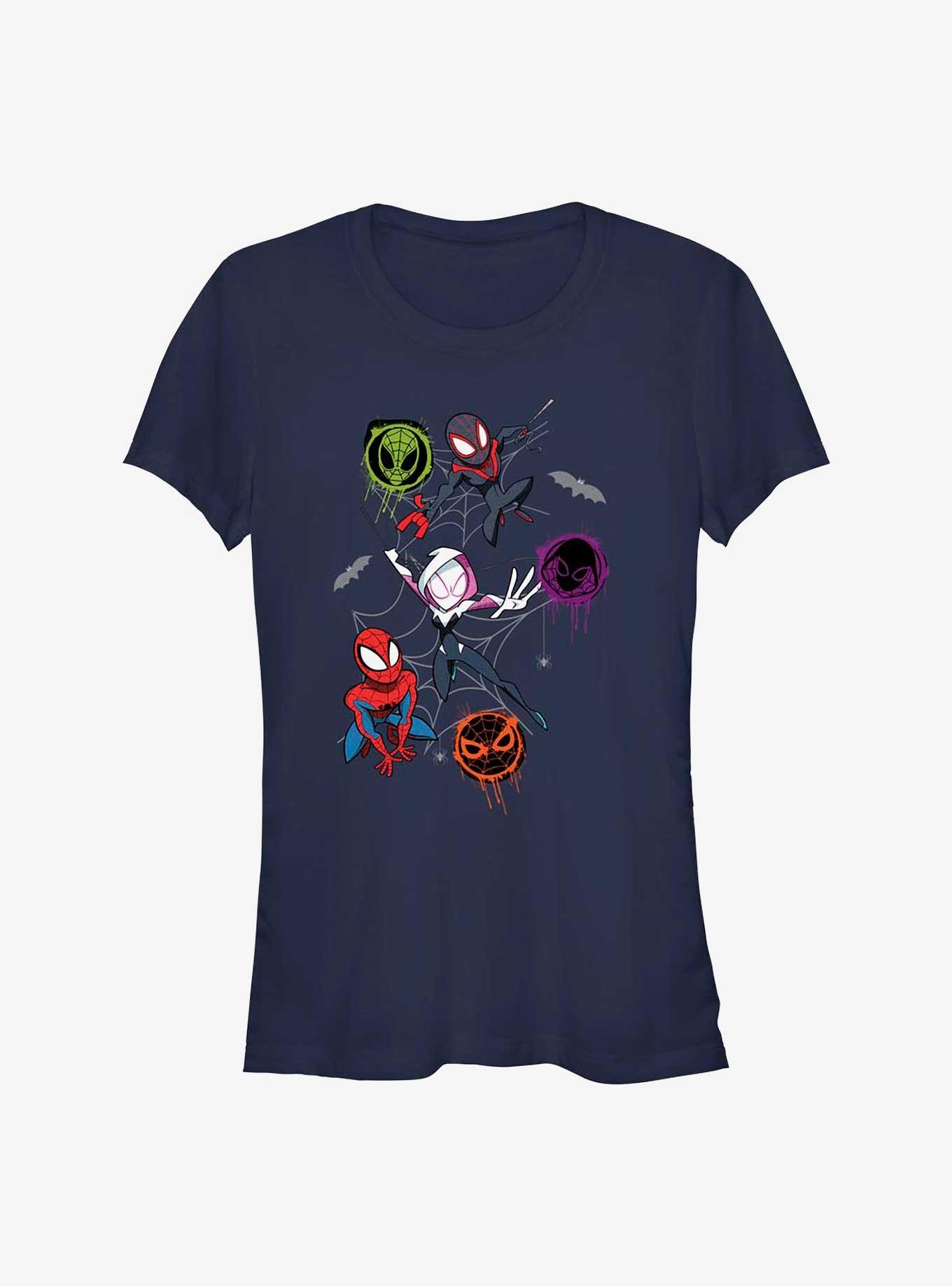 Marvel Spider-Man Spidey Trio Girls T-Shirt, NAVY, hi-res