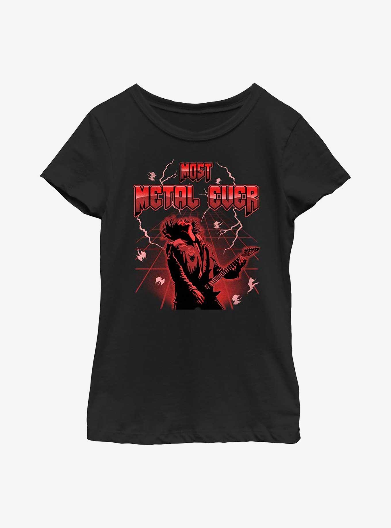 Stranger Things Eddie Munson Most Metal Ever In The Upside DownYouth Girls T-Shirt, BLACK, hi-res
