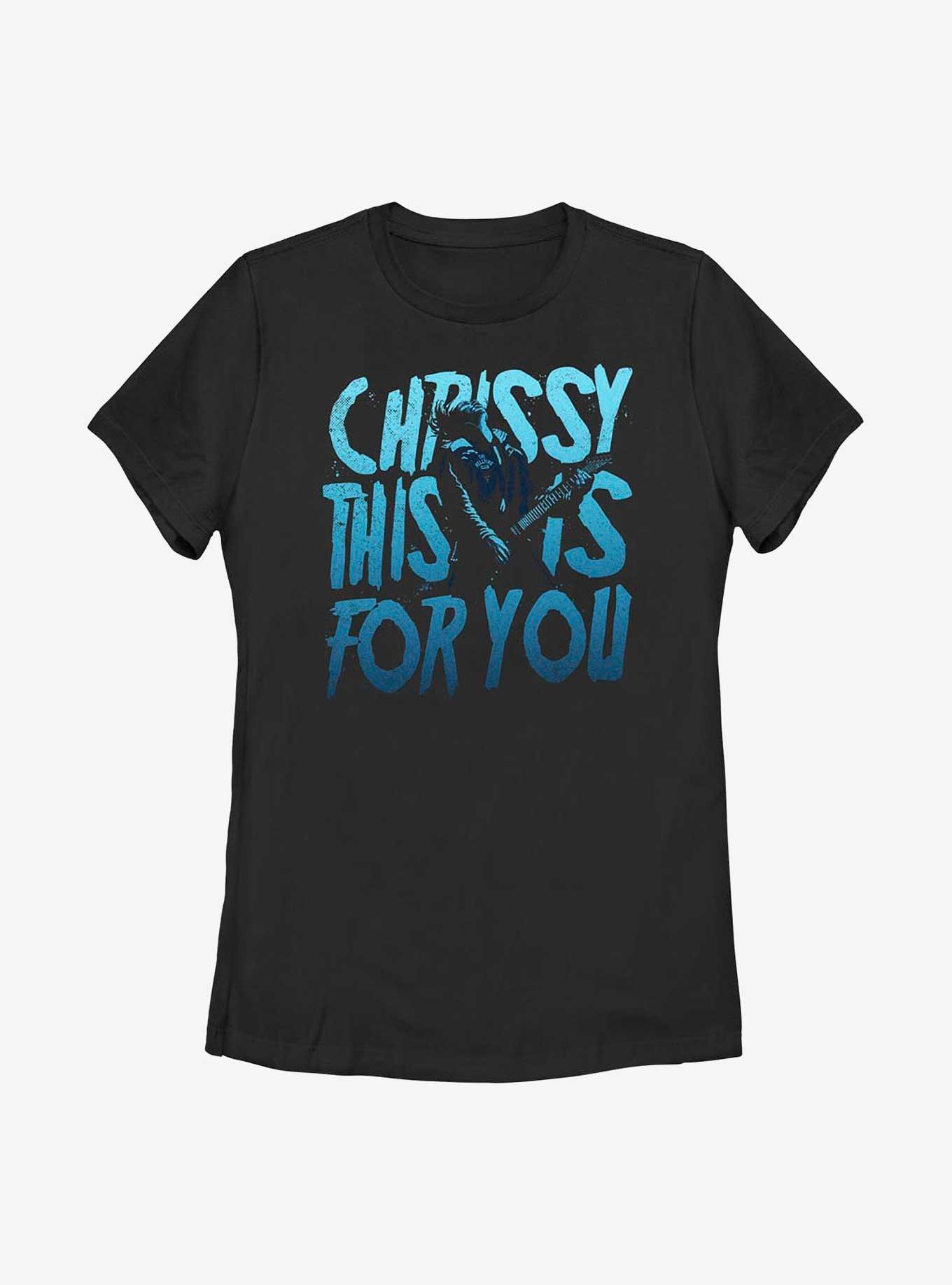 Stranger Things Chrissy This Is For You Womens T-Shirt, BLACK, hi-res