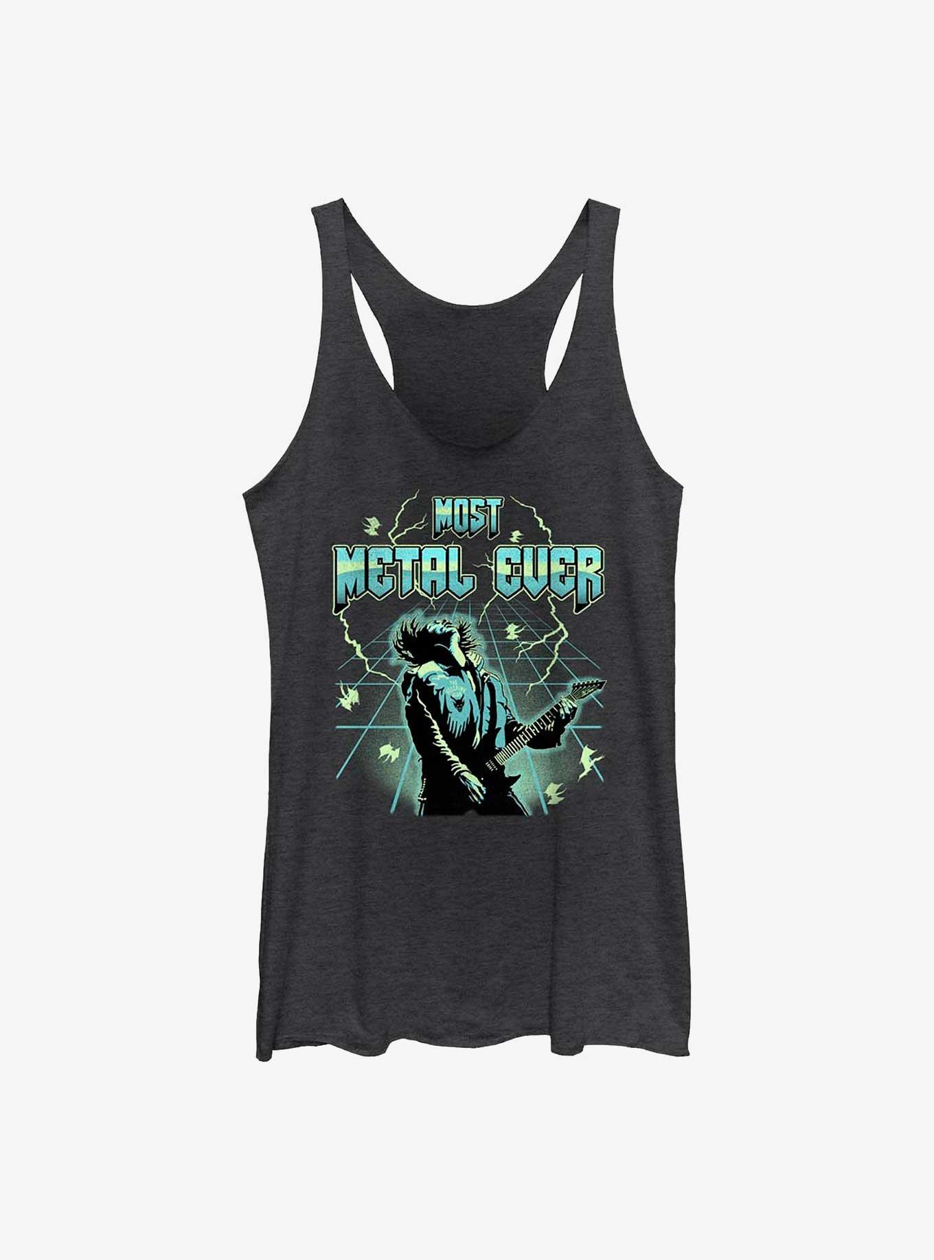 Stranger Things Eddie Munson Most Metal Ever Womens Tank Top, BLK HTR, hi-res