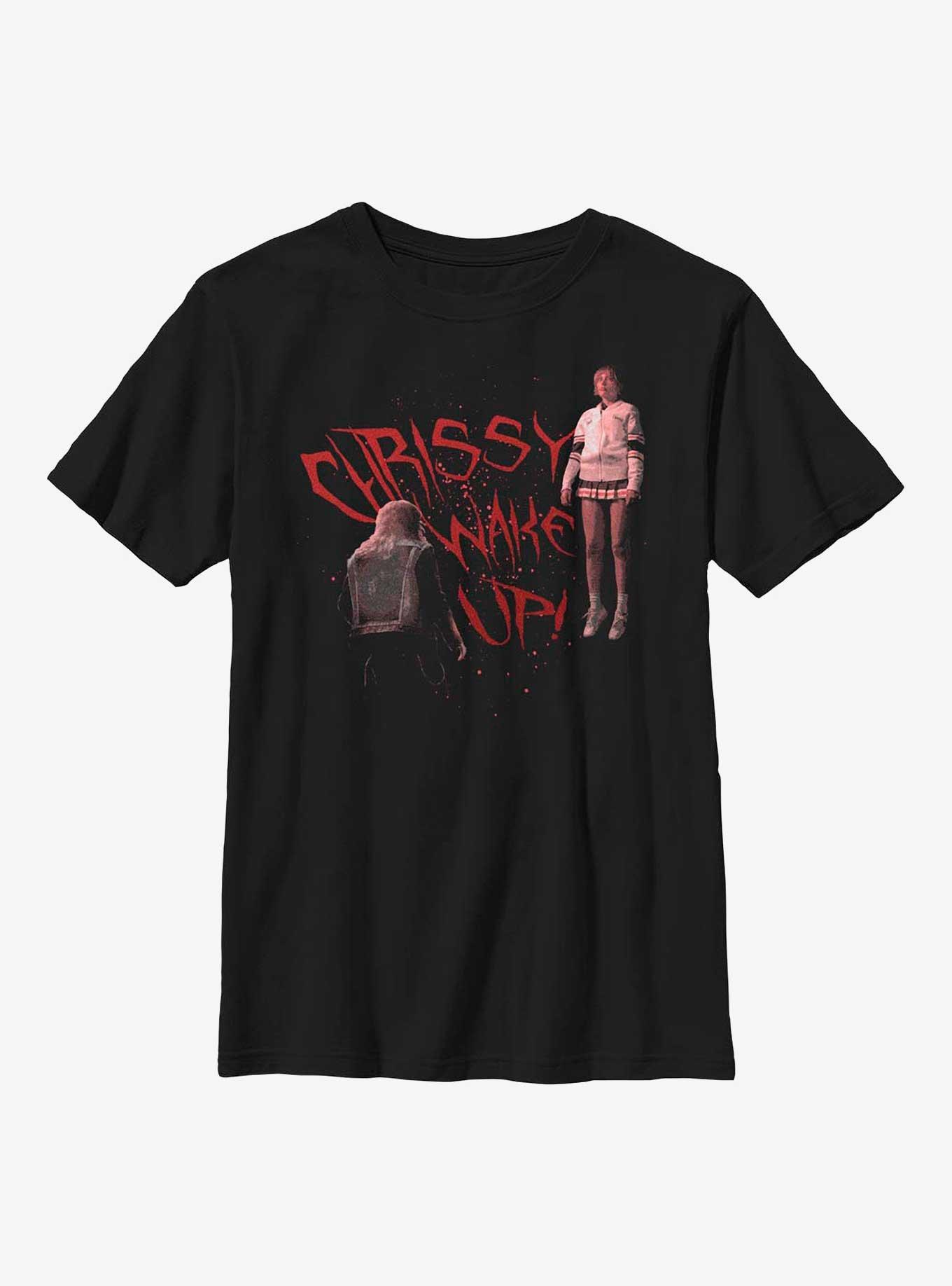 Stranger Things Chrissy Wake Up! Youth T-Shirt, BLACK, hi-res