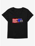 Nyan Cat American Flag Womens T-Shirt Plus Size, , hi-res