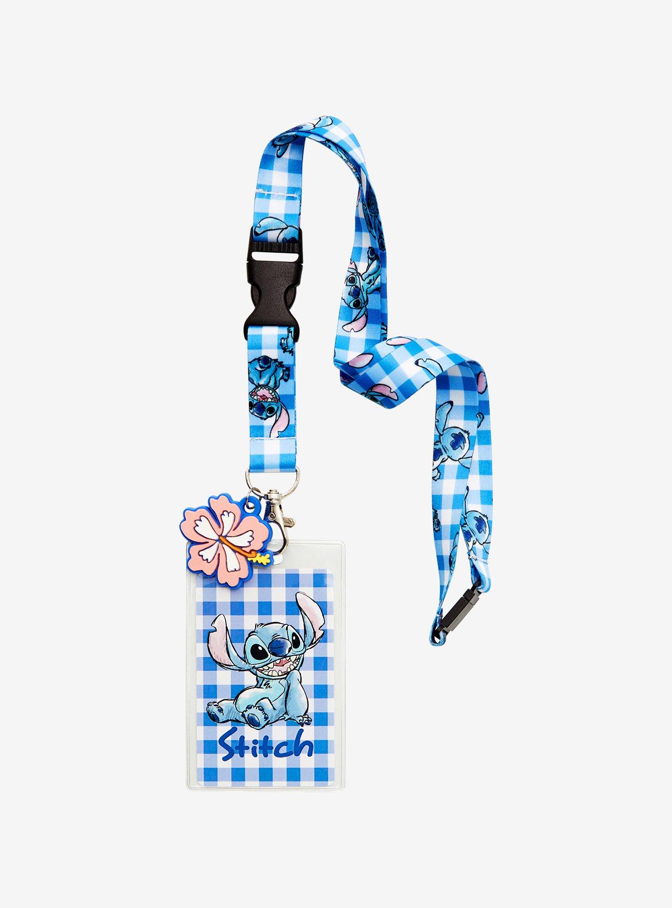 Disney Lilo & Stitch Gingham Stitch Lanyard - BoxLunch Exclusive, , hi-res