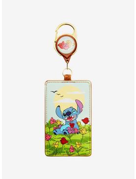 Loungefly Disney Lilo & Stitch Flowers Retractable Lanyard - BoxLunch Exclusive , , hi-res