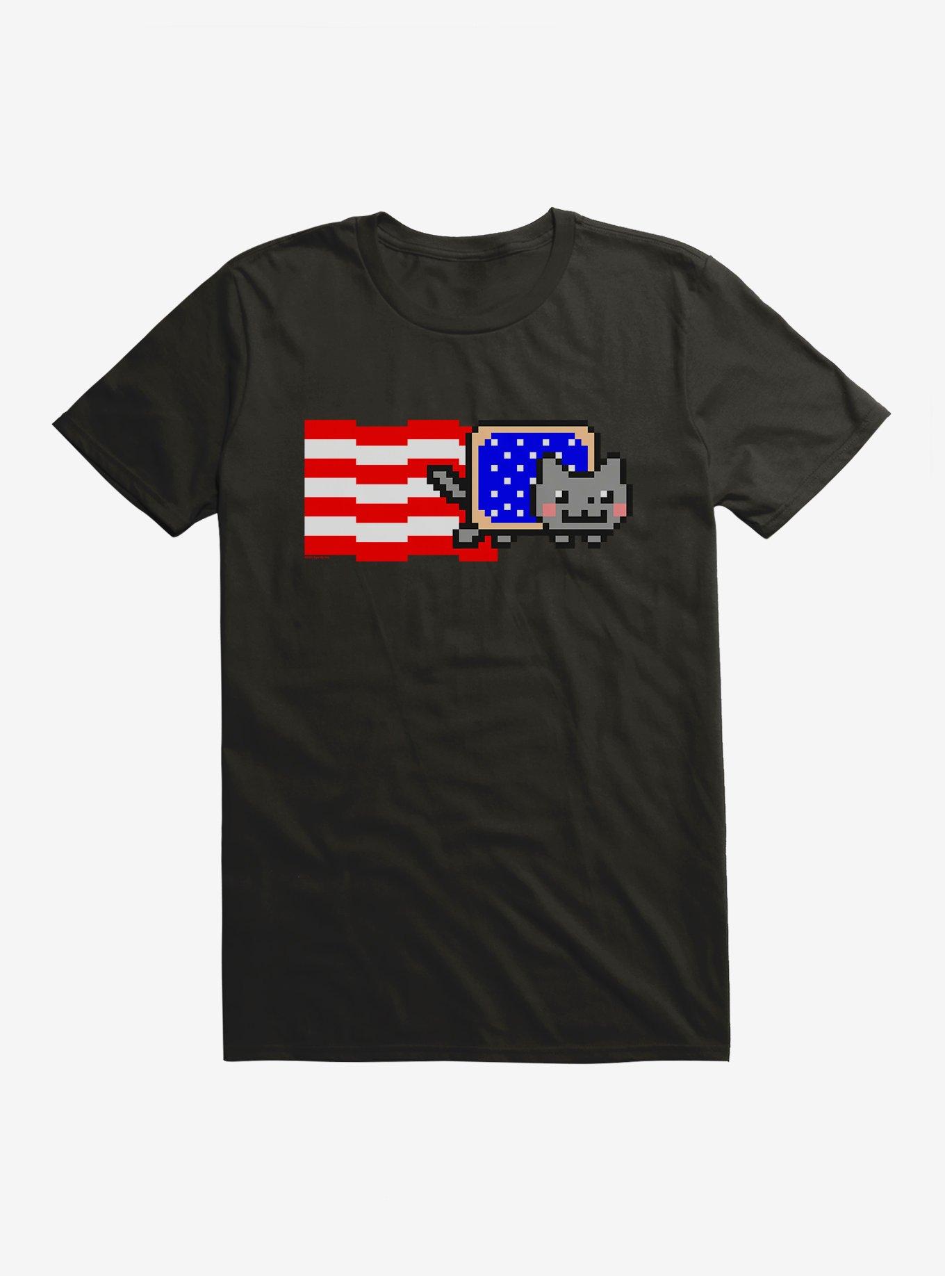 Nyan Cat American Flag T-Shirt, , hi-res