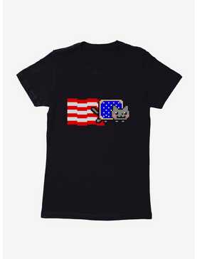 Nyan Cat American Flag Womens T-Shirt, , hi-res