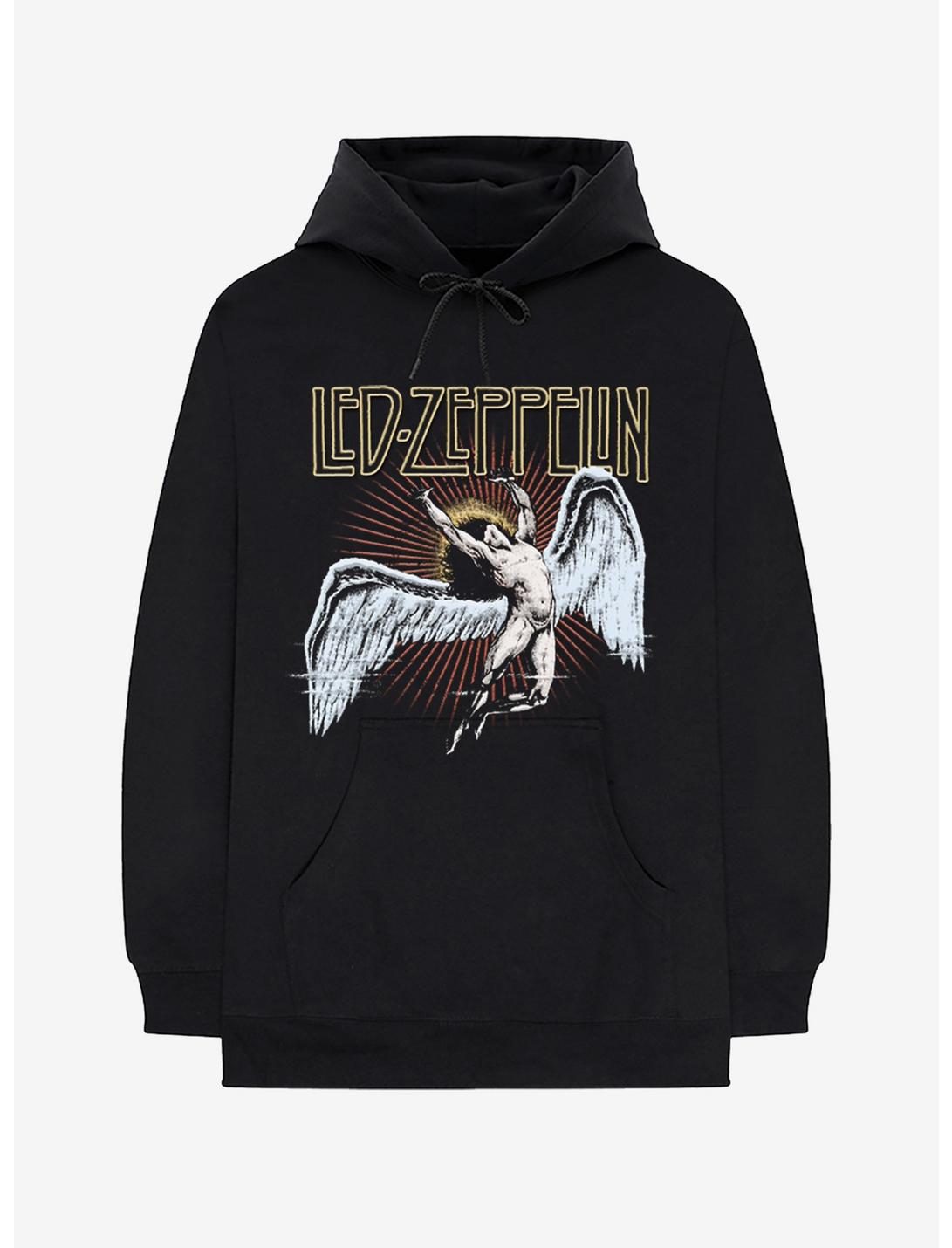 Led Zeppelin Swan Song Logo Hoodie, BLACK, hi-res