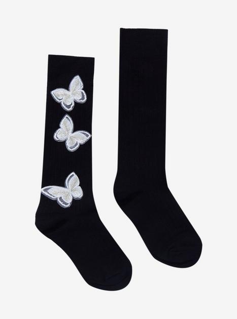 Black Butterfly Knee High Socks Hot Topic 6409