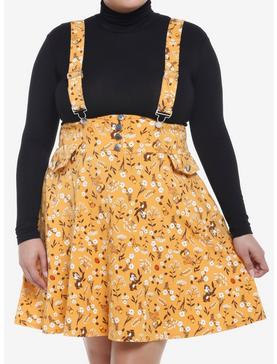 Plus Size Disney Chip 'N' Dale Fall Floral Suspender Skirt Plus Size, , hi-res