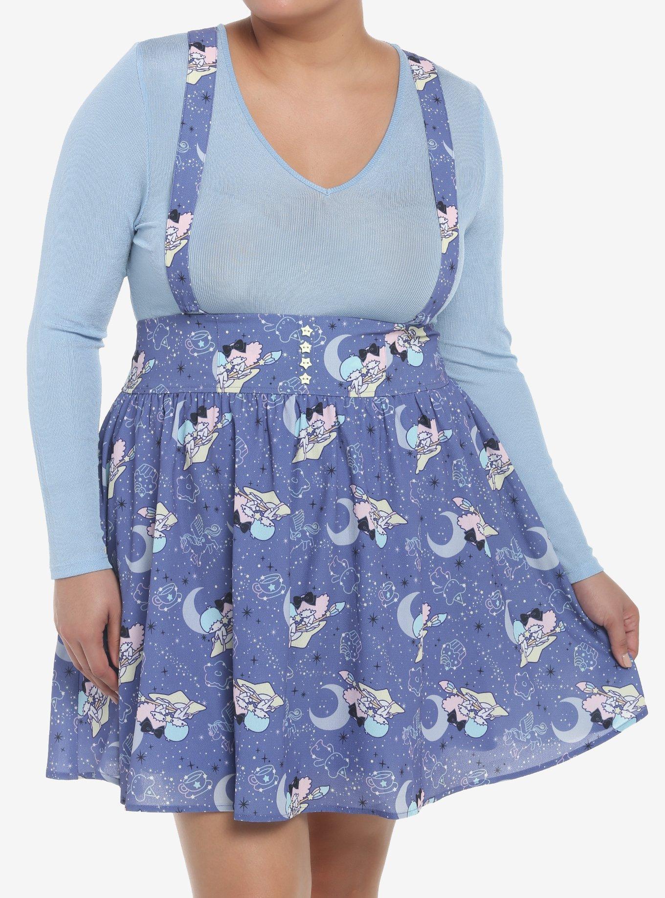 Little Twin Stars Celestial Night Suspender Skirt Plus Size, MULTI, hi-res
