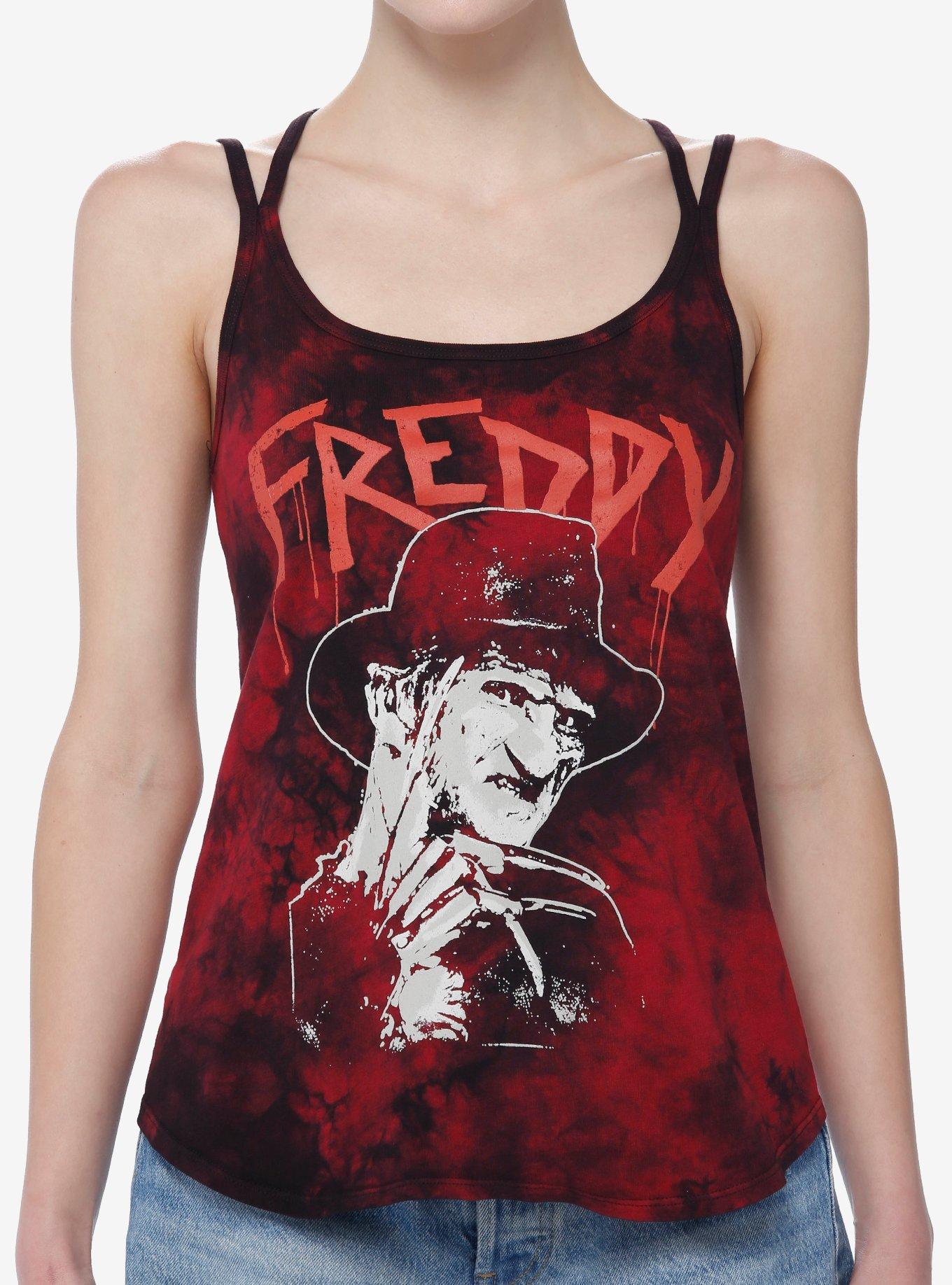 A Nightmare On Elm Street Freddy Tie-Dye Strappy Girls Tank Top, MULTI, hi-res