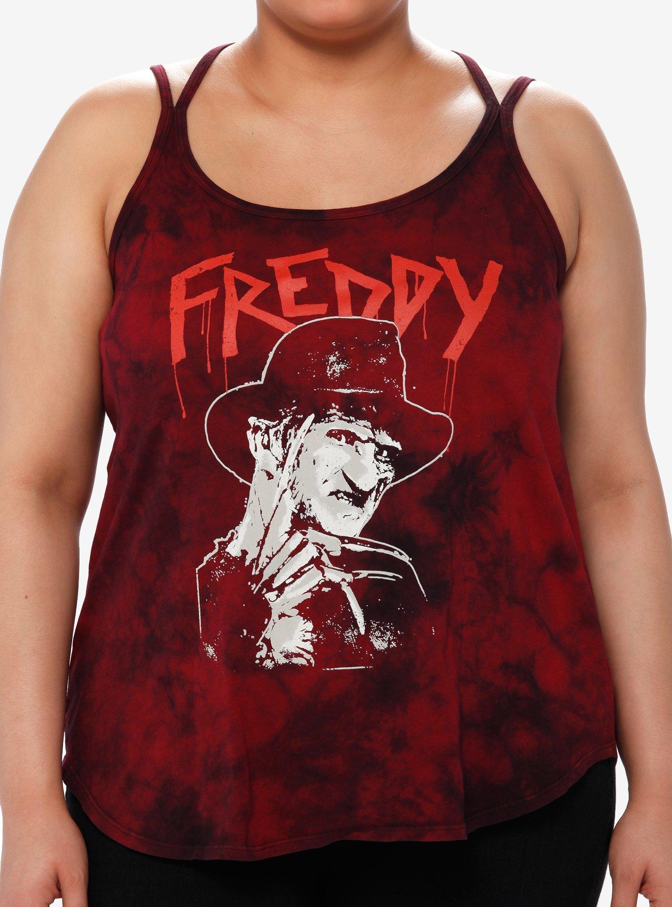 A Nightmare On Elm Street Freddy Tie-Dye Strappy Girls Tank Top Plus Size, MULTI, hi-res