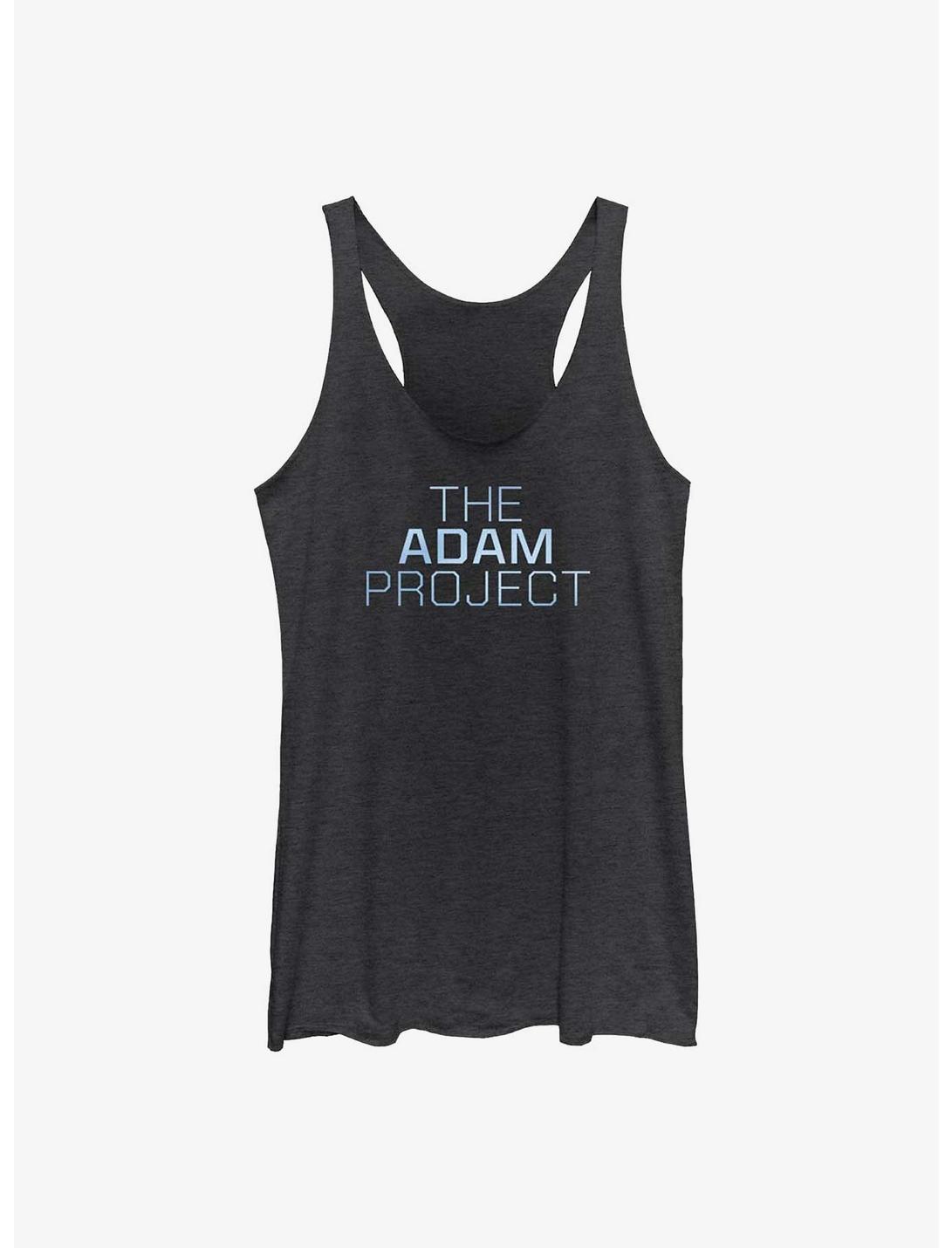 The Adam Project Stacked Logo Womens Tank Top, BLK HTR, hi-res
