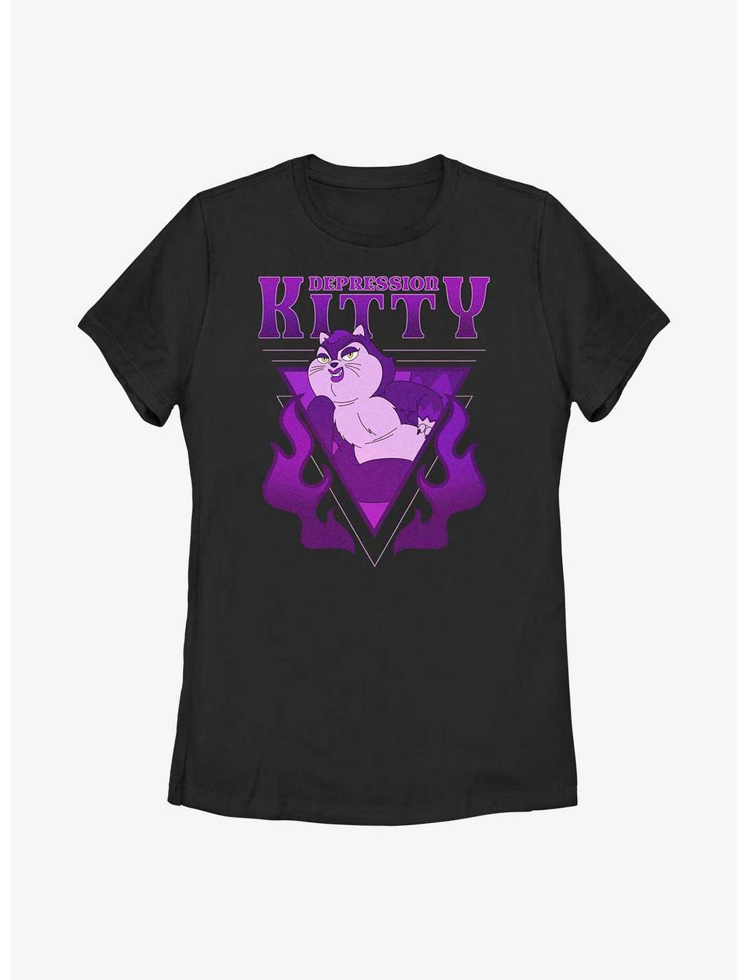 Human Resources Depression Kitty Womens T-Shirt, BLACK, hi-res