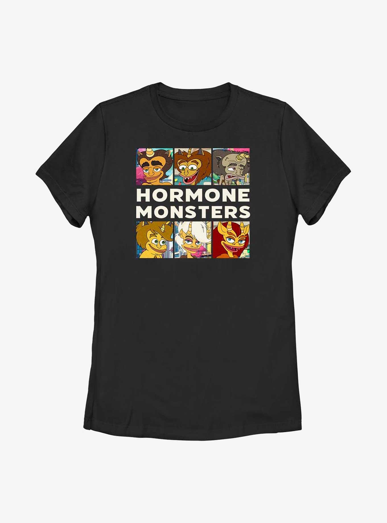 Human Resources Hormone Monsters Womens T-Shirt, BLACK, hi-res