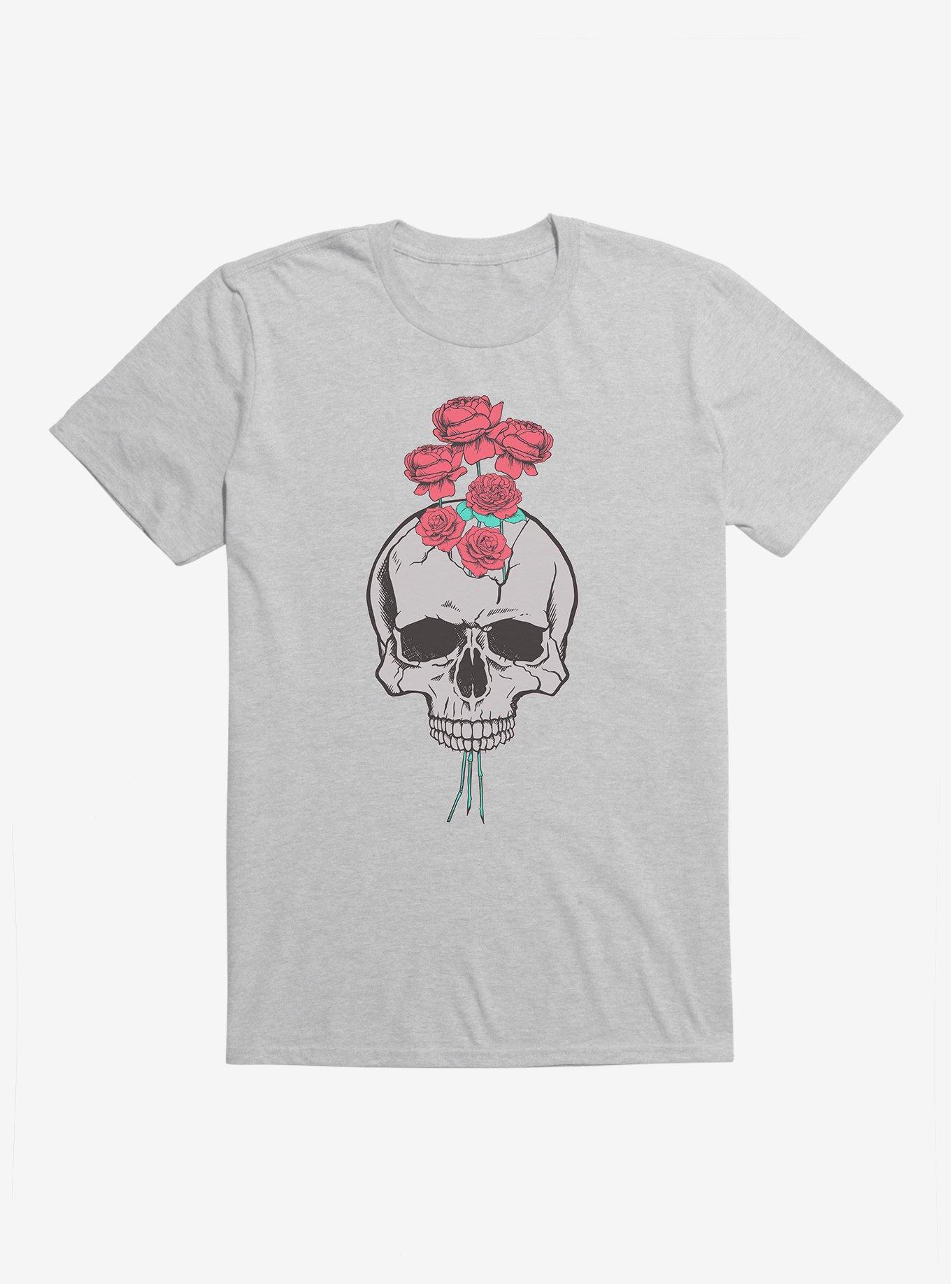 Rosey Skull T-Shirt, SPORT GRAY, hi-res