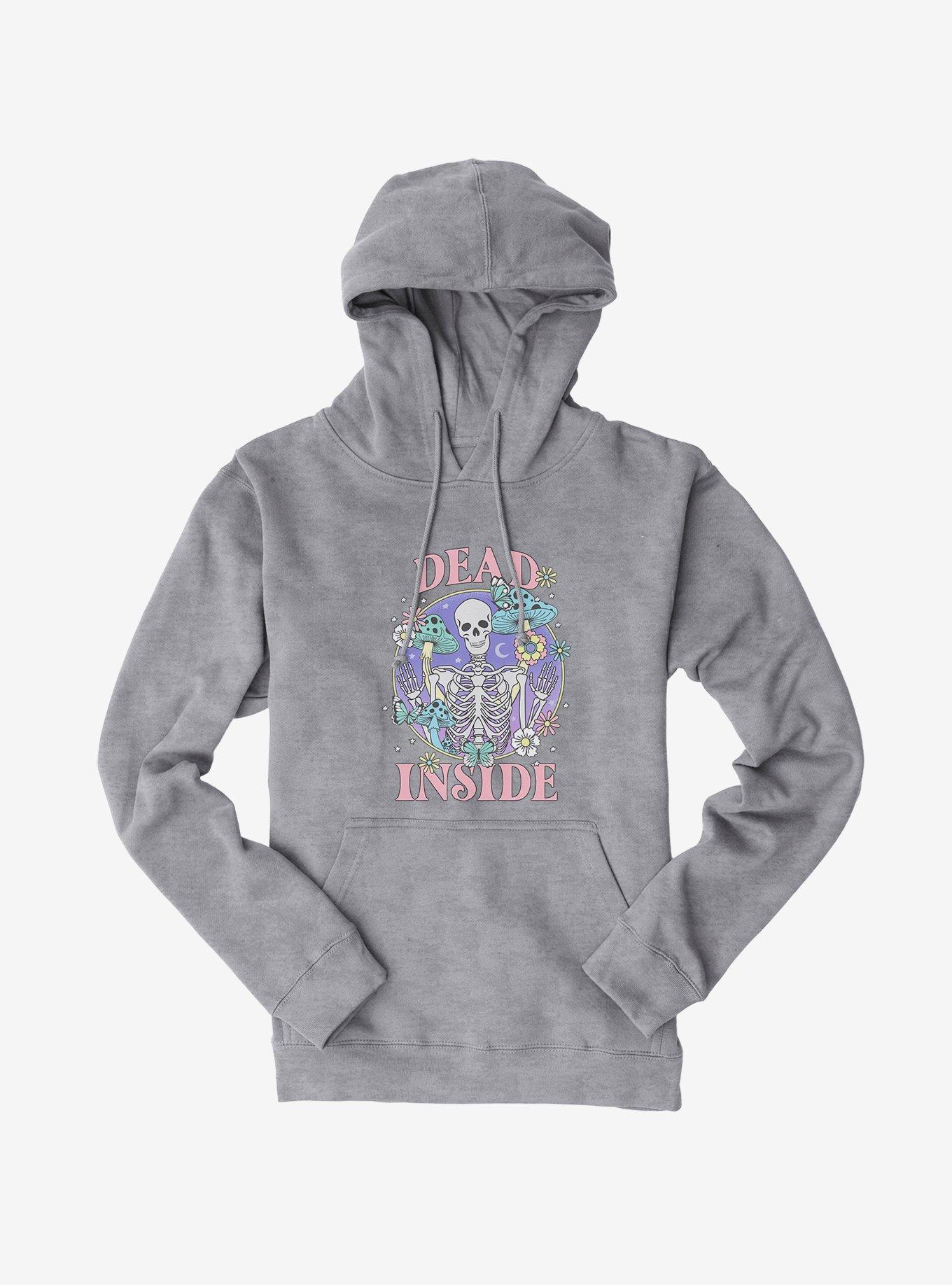 Dead Inside Skeleton Hoodie, HEATHER GREY, hi-res
