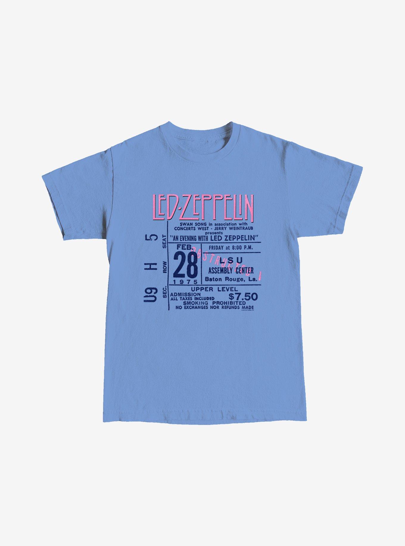 Led Zeppelin Louisiana Ticket Stub Boyfriend Fit Girls T-Shirt, , hi-res