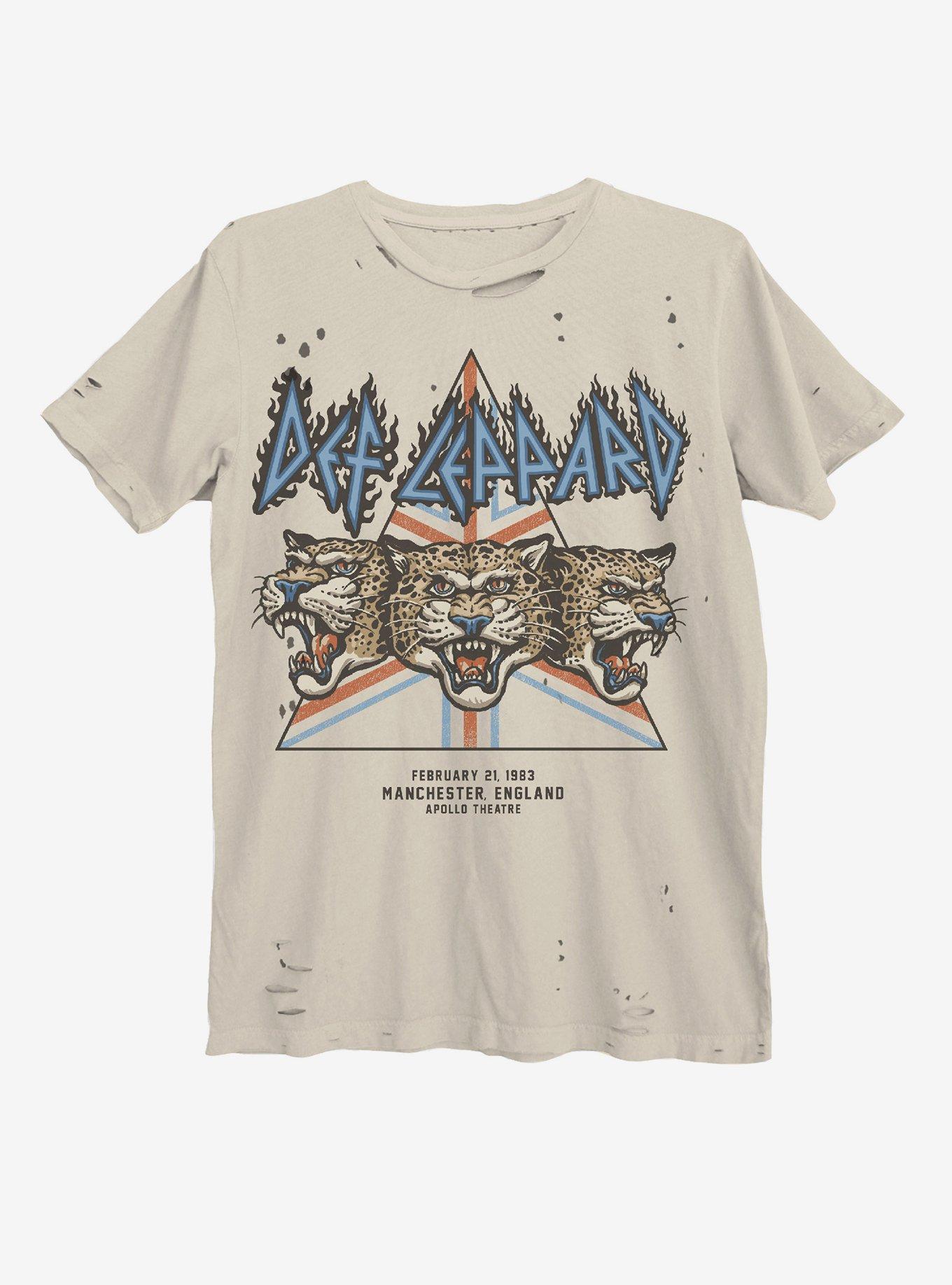 Def Leppard Apollo Theatre Distressed Boyfriend Fit Girls T-Shirt, BRIGHT WHITE, hi-res