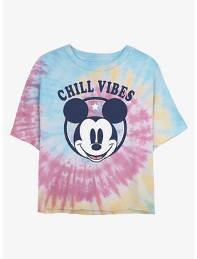 Disney Mickey Mouse Chill Vibes Tie Dye Crop Girls T-Shirt, , hi-res