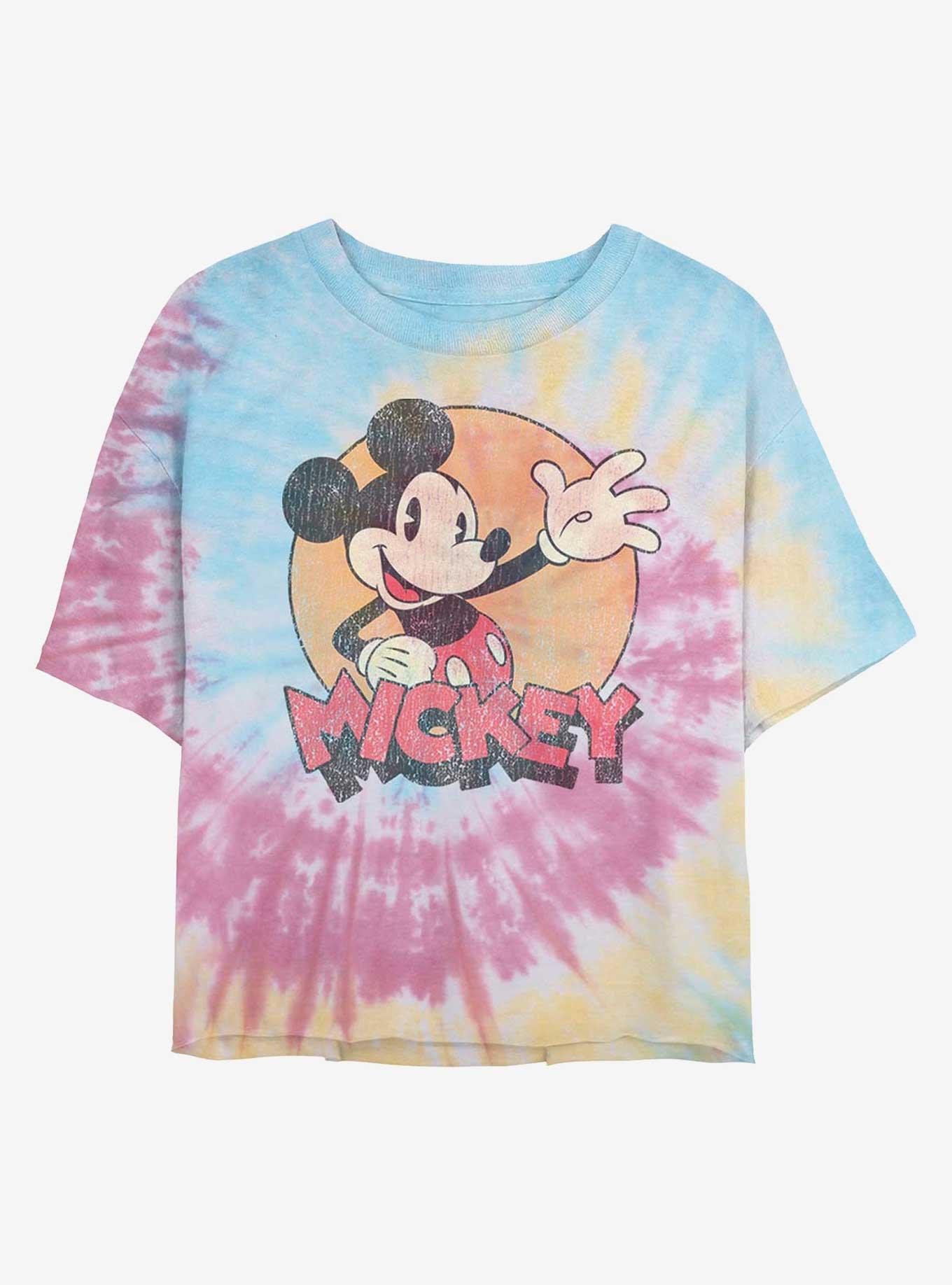 Disney Mickey Mouse Classic Mickey Tie Dye Crop Girls T-Shirt, , hi-res